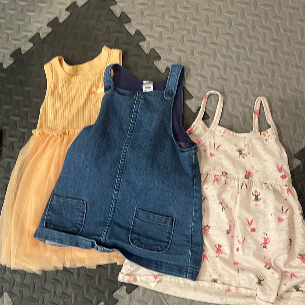 3 Girl Dresses Size 18 month